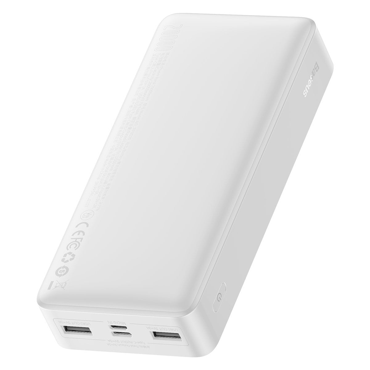 Išorinė baterija Power Bank Baseus Bipow 15W 20000mAh + MicroUSB 0.25m balta PPBD050102 Išorinės baterijos -   