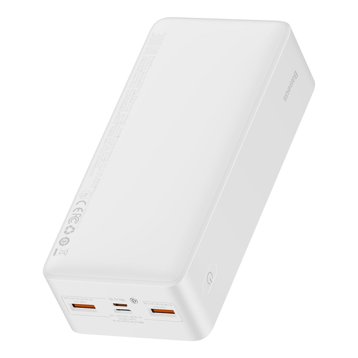 Išorinė baterija Power Bank Baseus Bipow 20W 30000mAh + MicroUSB 0.25m balta PPBD050402 Išorinės baterijos -   