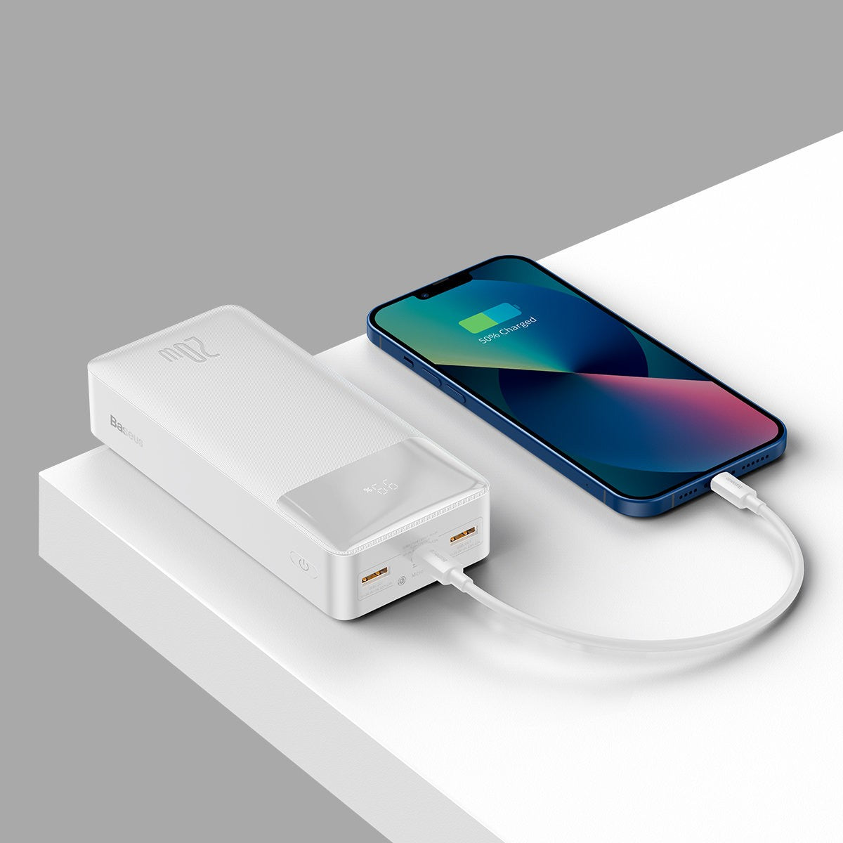 Išorinė baterija Power Bank Baseus Bipow 20W 30000mAh + MicroUSB 0.25m balta PPBD050402 Išorinės baterijos -   