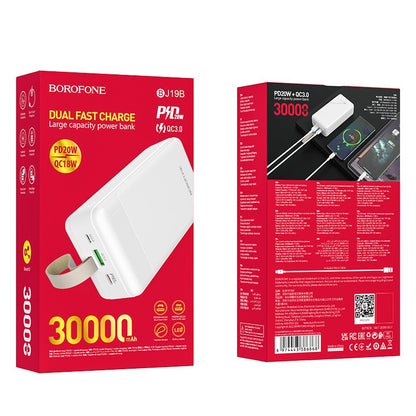 Išorinė baterija Power Bank Borofone BJ19B PD20W+QC3.0 30000mAh balta Išorinės baterijos -   