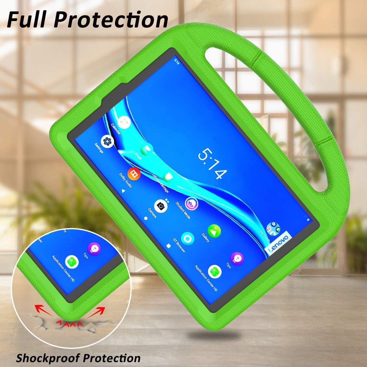 Dėklas Shockproof Kids Samsung X110/X115 Tab A9 8.7 žalias Planšetinių kompiuterių dėklai -   