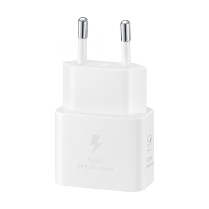 Įkroviklis Samsung EP-T2510XWEGEU 25W + USB-C kabelis baltas