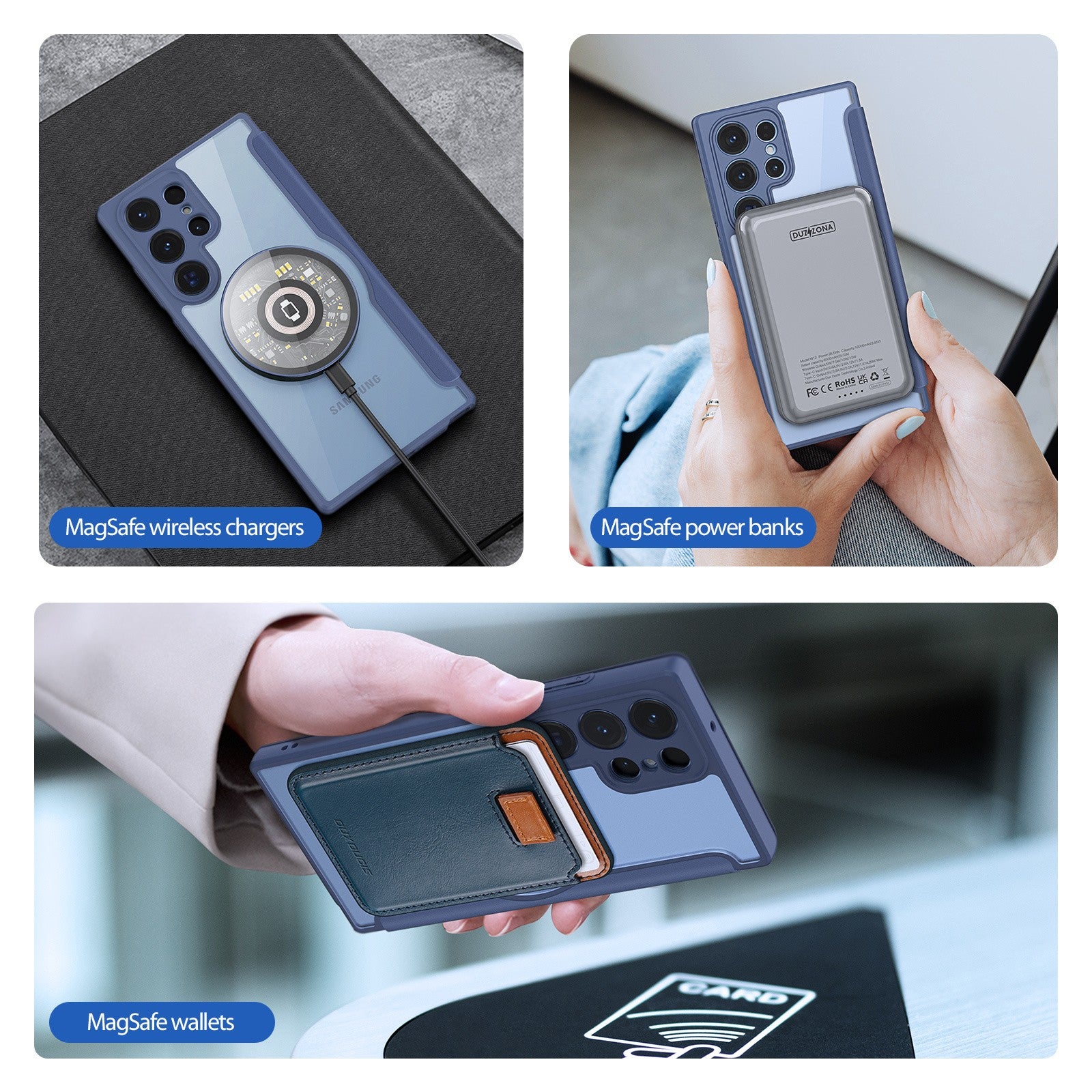 Dėklas Dux Ducis Skin X Pro Samsung S928 S24 Ultra mėlynas