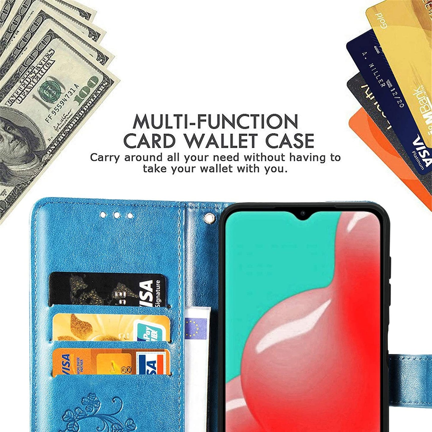 Dėklas Flower Book Samsung A155 A15 4G/A156 A15 5G mėlynas