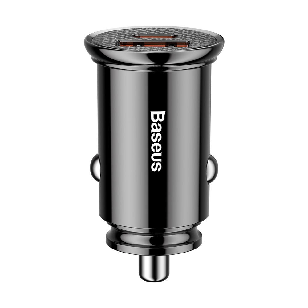 Įkroviklis automobilinis Baseus Circular Plastic 30W juodas CCALL-YS01