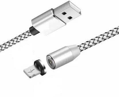 USB kabelis Magnetic Lightning magnetinis 1.0m baltas