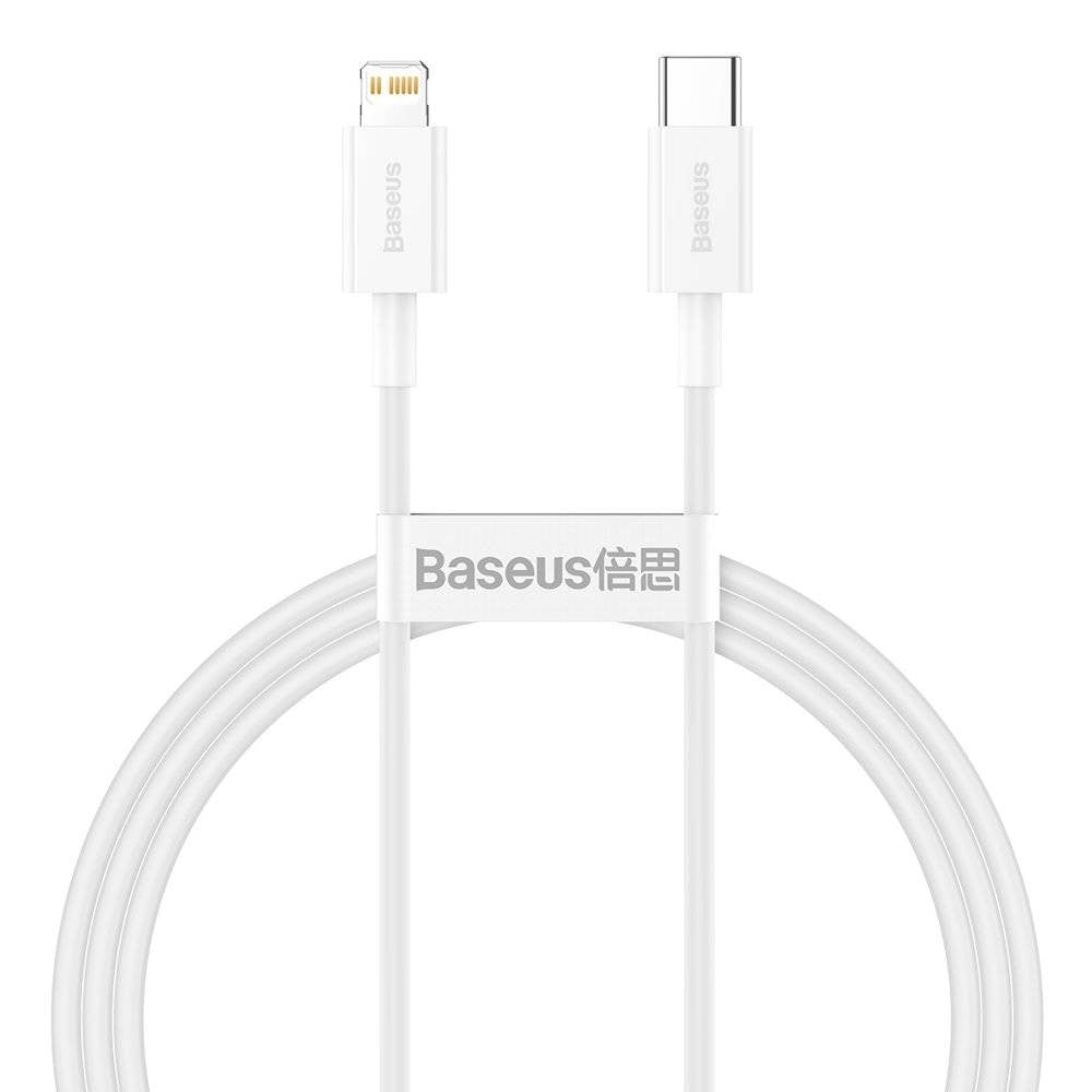 USB kabelis Baseus Superior iš Type-C į Lightning PD 20W 1.0m baltas CATLYS-A02