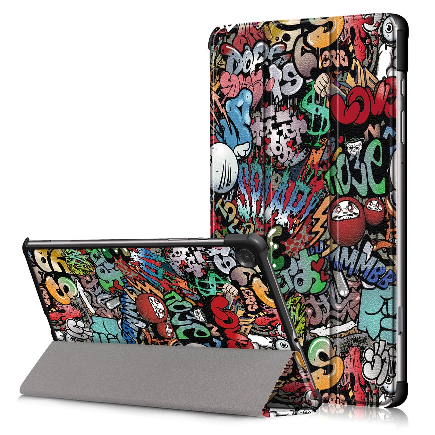 Dėklas Smart Leather Samsung X200/X205 Tab A8 10.5 2021 graffiti Planšetinių kompiuterių dėklai -   