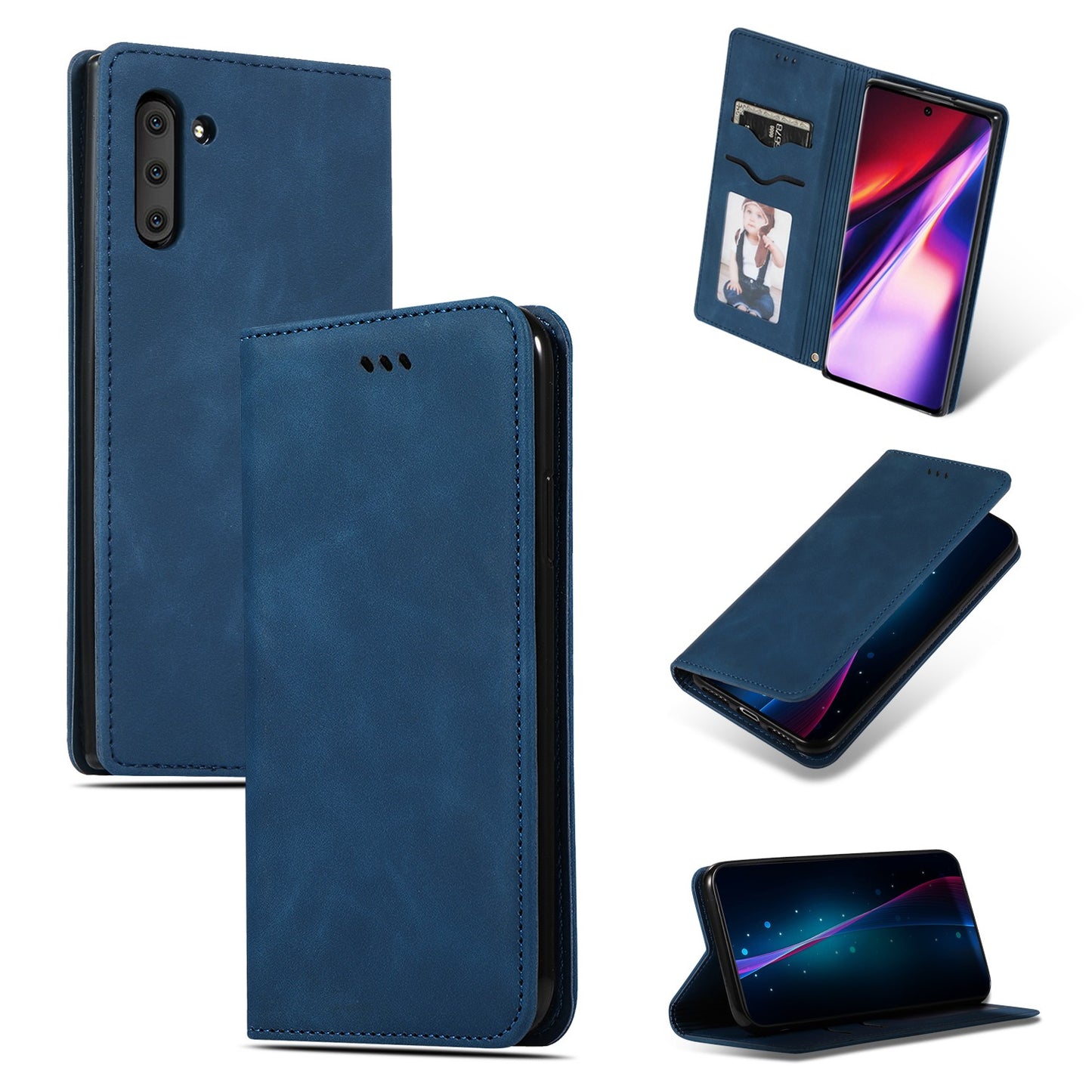 Dėklas Business Style Huawei P20 Lite tamsiai mėlynas Telefonų dėklai -   