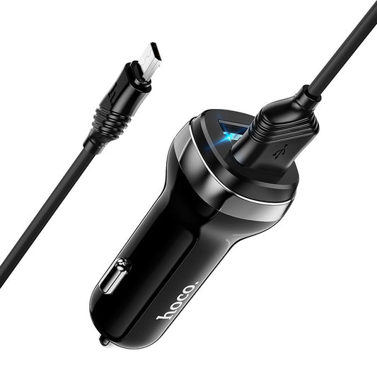 Automobilinis įkroviklis Hoco Z40 Superior Dual Port + MicroUSB juodas Automobiliniai įkrovikliai -   