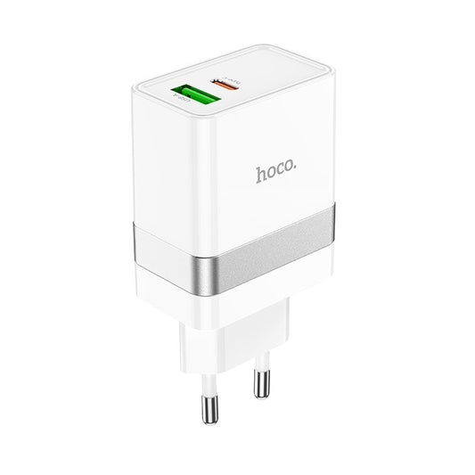 Įkroviklis Hoco N21 USB-A/Type-C PD30W+QC3.0 baltas