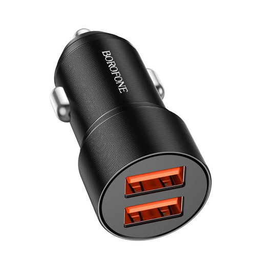 Automobilinis įkroviklis Borofone BZ19B 2xUSB-A QC3.0 36W juodas Automobiliniai įkrovikliai -   