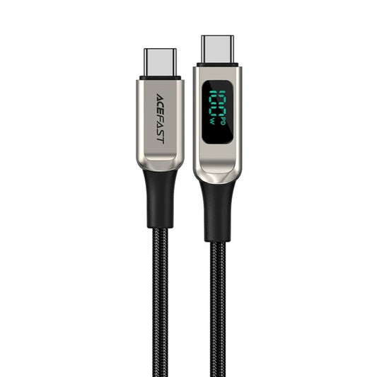 USB kabelis Acefast C6-03 100W USB-C to USB-C 2.0m sidabrinis