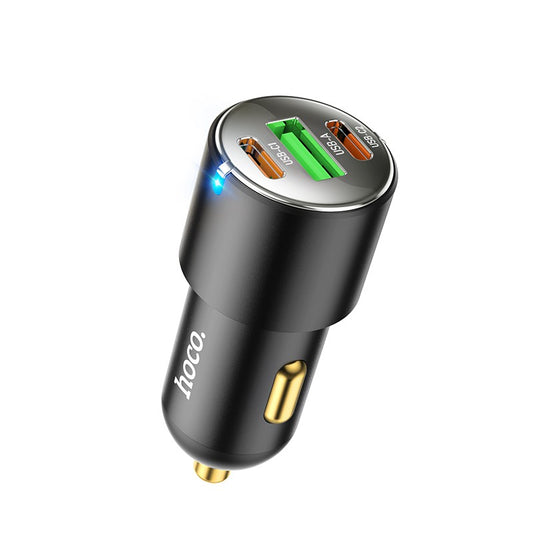 Automobilinis įkroviklis Hoco NZ6 PD45W 2xType-C/1xUSB-A juodas Automobiliniai įkrovikliai -   