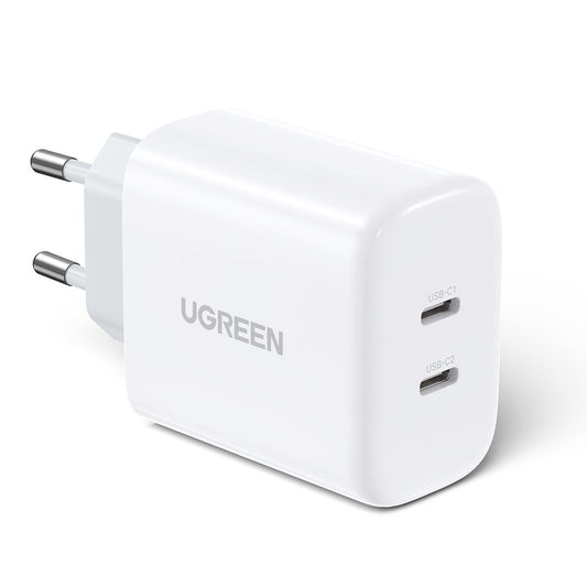 Įkroviklis Ugreen CD243 2xUSB-C 40W baltas