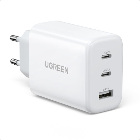 Įkroviklis Ugreen CD275 2xUSB-C/USB-A 65W baltas