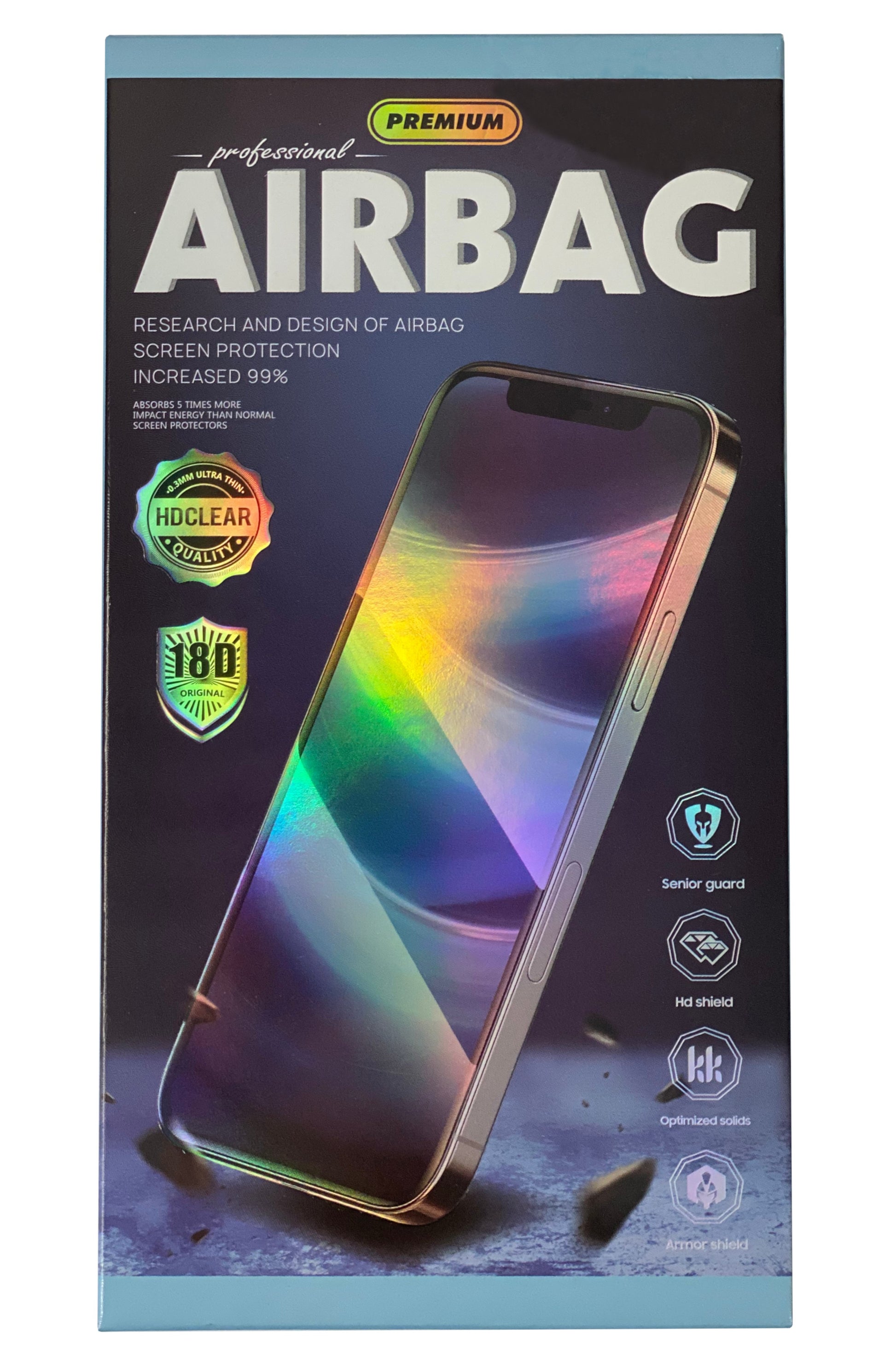 LCD apsauginis stikliukas 18D Airbag Shockproof Apple iPhone 15 Pro juodas