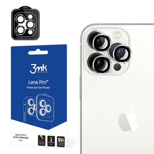 Apsauginis stikliukas kamerai 3mk Lens Pro Apple iPhone 15 Pro sidabrinis Ekrano apsaugos -   