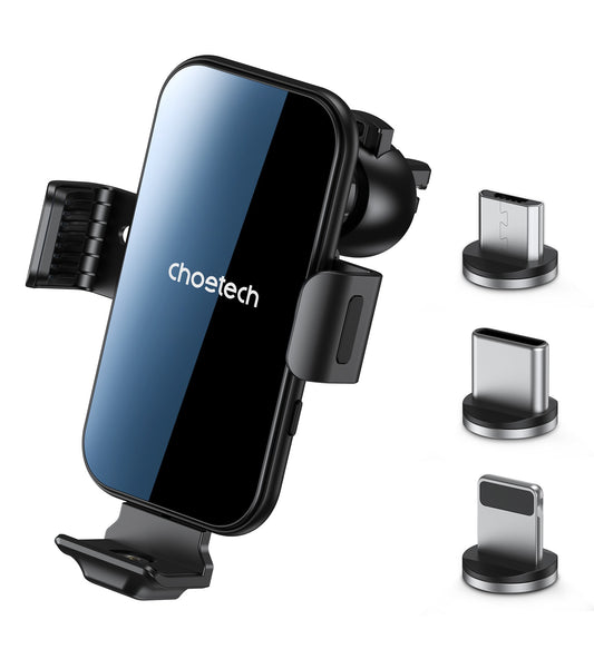 Automobilinis laikiklis-įkroviklis Choetech 15W Electric Car Wireless Charger With Magnetic Head T201-F juodas Default Title