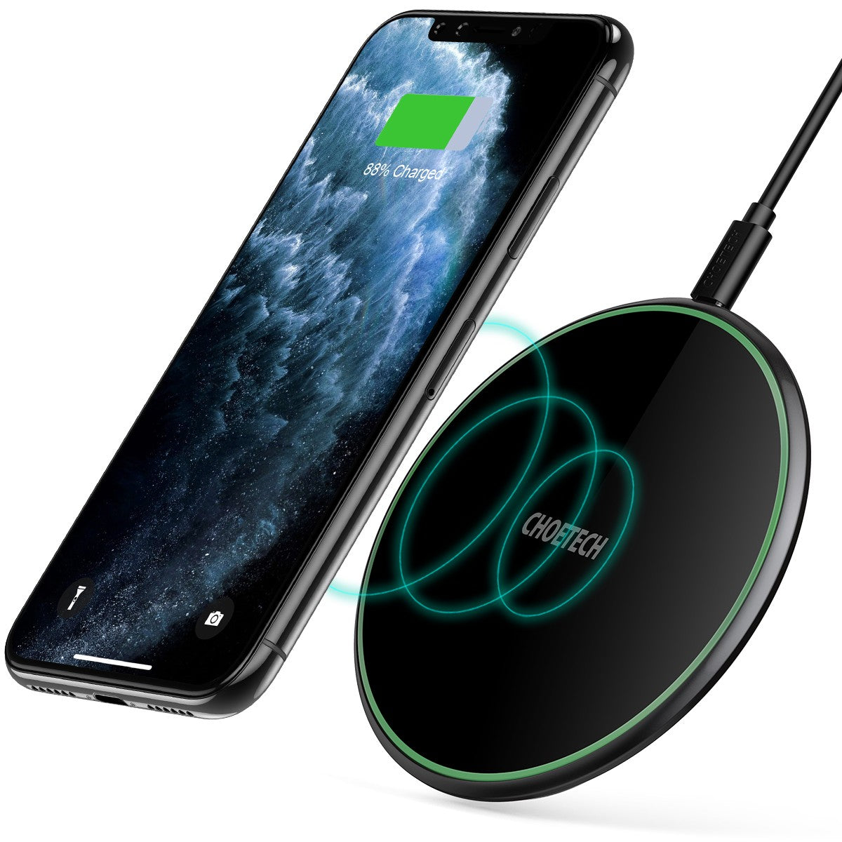 Įkroviklis belaidis Choetech 15W Fast Wireless Charging Pad T559-F juodas Default Title